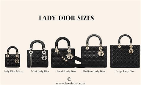 lady dior size comparison|lady dior bag price list.